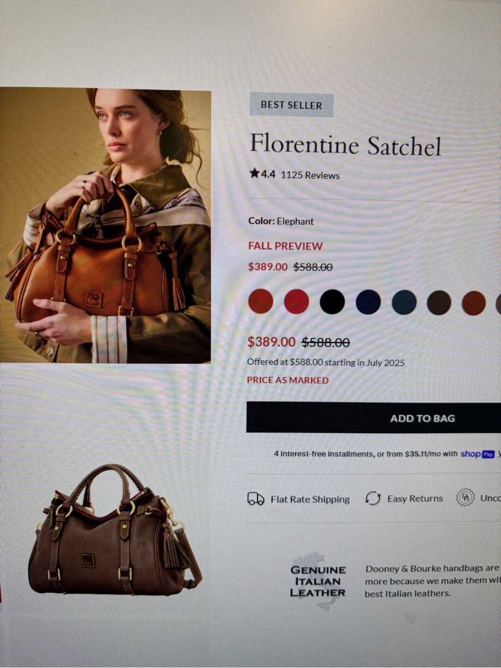 Dooney & Bourke Chocolate Brown Leather Shoulder Bag with Gold Hardware - Picture 6 of 6